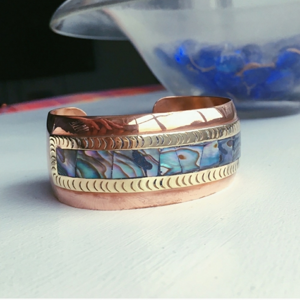 *RARE* Vintage Celia Harms Brass Wrist Cuff - Picture 10 of 15
